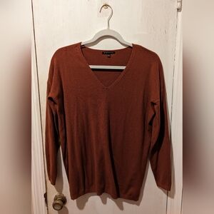 Staccato dark rust, long sleeve, stretchy sweater, size small
